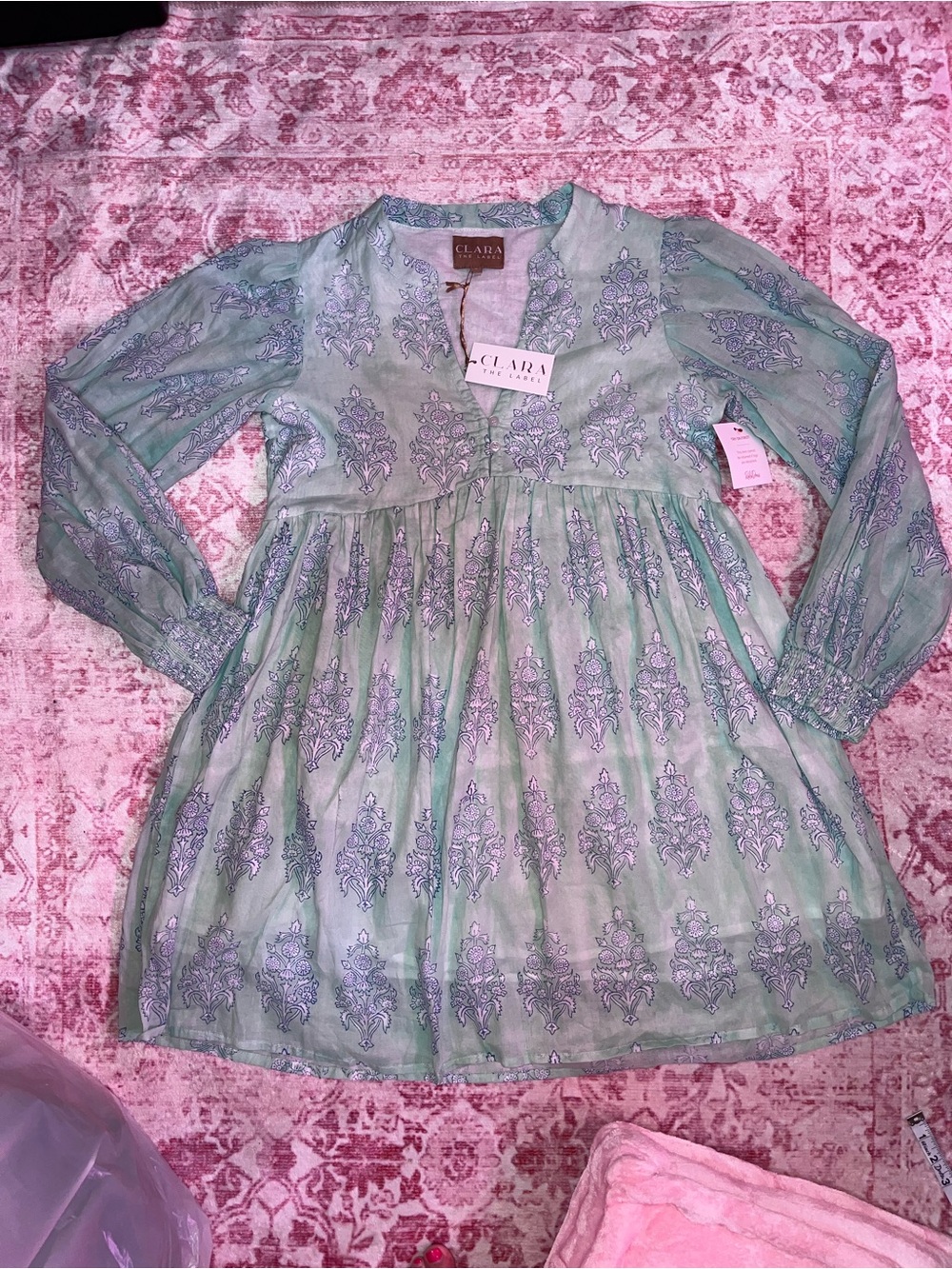 Clara The Label Long-Sleeve Dress in Mint Green